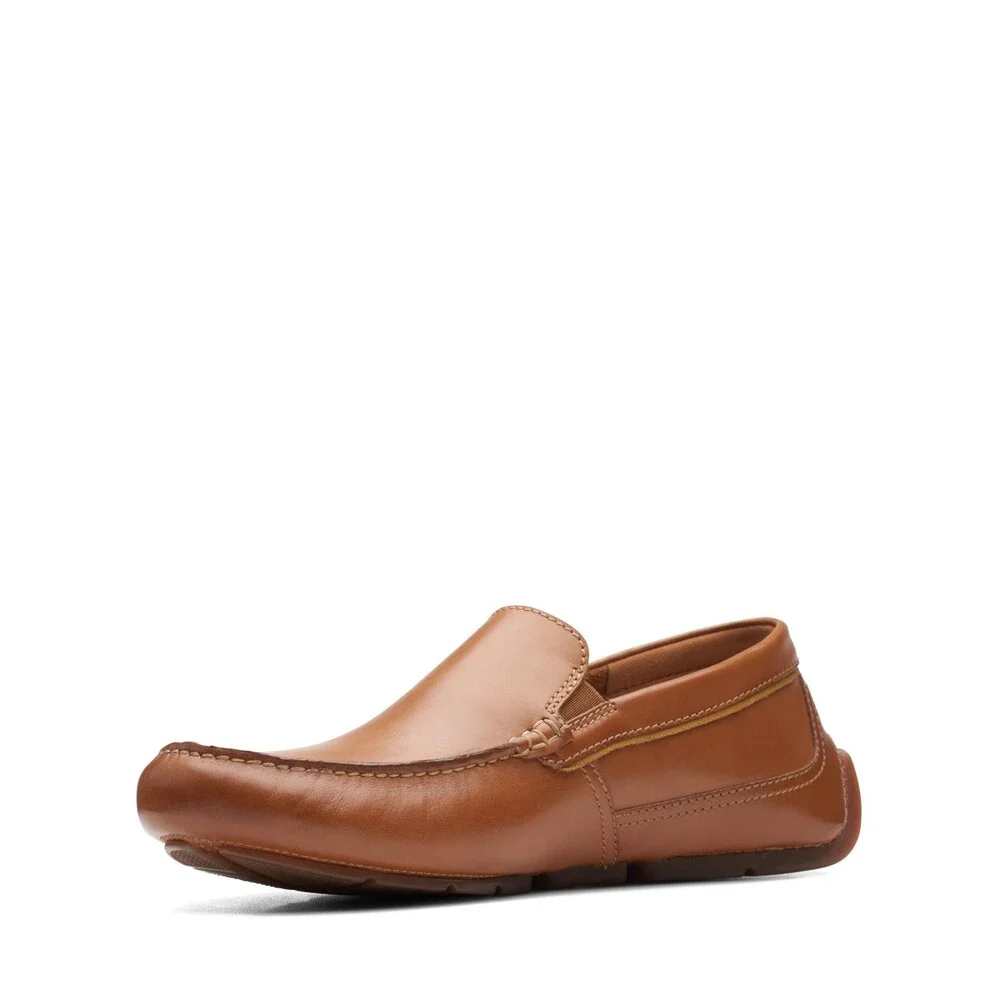 Clarks Markman 26163544 Loafers Men's 10.5 D Tan Leather Slip On Shoes MEW2330